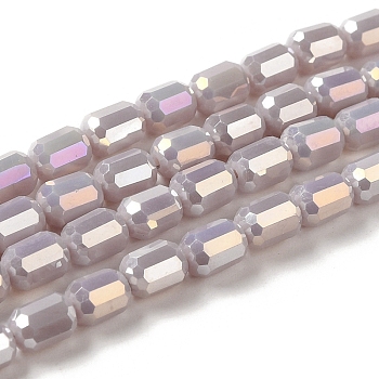 Electroplate Glass Beads Strands, Faceted, AB Color, Column, Thistle, 4x6mm, Hole: 1mm, about 80pcs/strand, 18.11''(46cm)