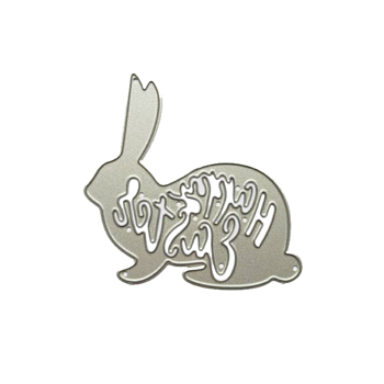 Easter Bunny Carbon Steel Cutting Dies Stencils, for DIY Scrapbooking/Photo Album, Decorative Embossing DIY Paper Card, Matte Platinum Color, 70x65x0.8mm
