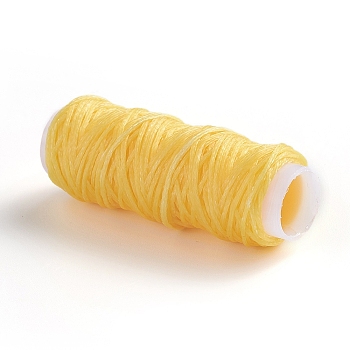 Waxed Polyester Cord, for Jewelry Making, Yellow, 0.8mm, about 30m/roll