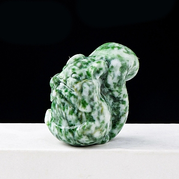 Natural Qinghai Jade Display Decorations, for Home Decoration, Squirrel, 27x29mm