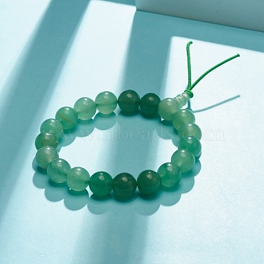 Натуральный зеленый авантюрин круглые бусины эластичный браслет(BJEW-JB07235-01)-2
