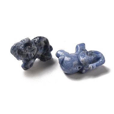 Natural Sodalite Carved Elephant Beads(G-Z053-01)-2