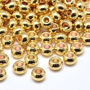 Golden Flat Round Brass Spacer Beads