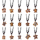 15Pcs 15 Styles Tortoise Resin Pendant Necklaces Set with Adjustable Cotton Cords(NJEW-AN0001-51B)-1