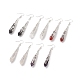 5 Pairs 5 Style Natural Mixed Gemstone Bullet Dangle Earrings(EJEW-JE05079)-1