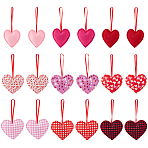 18Pcs 9 Styles Polyester Heart Pendant Decoration, for Party Hanging Ornaments, Mixed Color, 140~147mm, 2pcs/style(HJEW-DR0001-08)