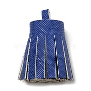 Imitation Leather Tassel Pendant Decorations, Dark Blue, 36x20~25mm, Hole: 6x5.4mm(FIND-L013-A02)