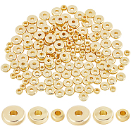 180Pcs 3 Styles Brass Spacer Beads, Nickel Free, Flat Round, Real 18K Gold Plated, 4~7x1.5mm, Hole: 1.5~2mm, 60pcs/style(KK-CN0002-75)
