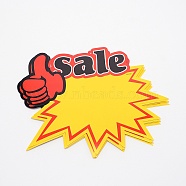 Explosive Shape & Word Sale Blank Signs Sales Price Label Tags, for Retail Store Commerce Favors Display, Thumbs Up Sign, 25x19x0.03cm, 10pcs/bag(AJEW-WH0239-22C)