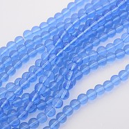 Transparent Round Glass Beads Strands, Light Blue, 6mm, Hole:0.5mm, about 13 inch/strand, about 52pcs/strand(X-G02Q9082)