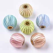 Polyester European Beads, with Plastic, Large Hole Beads, Round, Mixed Color, 17x16mm, Hole: 4mm(X-KY-N008-02)