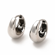 316 Surgical Stainless Steel Thick Hoop Earrings for Women, Stainless Steel Color, 17x16x8mm, Pin: 1mm(EJEW-G344-01P)