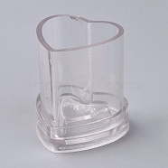 Plastic Candle Molds, for Candle Making Tools, Heart, Clear, 53x55x60.5mm, Hole: 2mm, Inner Size: about 43x43mm(AJEW-WH0021-77A)