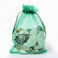 Organza Gift Bags with Drawstring, Jewelry Pouches, Wedding Party Christmas Favor Gift Bags, Green, 18x13cm(OP-R016-13x18cm-09)