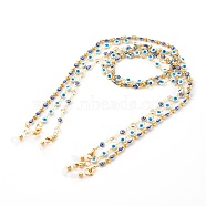 Evil Eye Eyeglasses Chains Sets, Neck Strap for Eyeglasses, with Brass Enamel Links, Glass & Cubic Zirconia, Golden, Mixed Color, 30.71 inch(78cm), 30.71 inch(78cm), 30.71 inch(78cm), 3pcs/set(AJEW-EH00346)