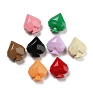 Opaque Baking Paint Acrylic Beads, Faceted Heart, Mixed Color, 20.5x18.5x11mm, Hole: 3.2mm(MACR-M031-06)