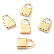 304 Stainless Steel Pendants, PadLock, Golden, 19x12x4mm, Hole: 6.5x7mm(STAS-J036-001B-G)