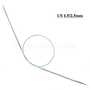 Stainless Steel Circular Knitting Needles, Double Pointed Knitting Needles, with Aluminum, Random Color, 650x2.5mm(SENE-PW0003-087B)