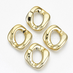 UV Plating Acrylic Linking Rings, Quick Link Connectors, for Twisted Chains Making, Twist, Golden, 31x29x7mm, Inner Diameter: 17x11mm(OACR-N009-003A-B02)