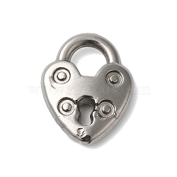 Non-Tarnish 304 Stainless Steel Pendants, Heart Padlock Charms, Stainless Steel Color, 19x15x4mm, Hole: 5x5.5mm(STAS-N103-55P)