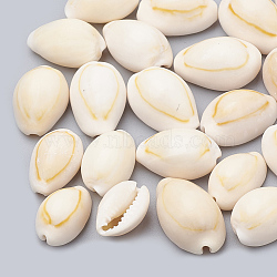 Cowrie Shell Beads, Seashell Color, 12~17x8~11x6~9mm, about 1000pcs/500g(SSHEL-T004-08)