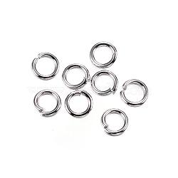 304 Stainless Steel Jump Rings, Open Jump Rings, Stainless Steel Color, 4x0.8mm, Inner Diameter: 2.4mm, 20 Gauge(STAS-D448-097P-4mm)
