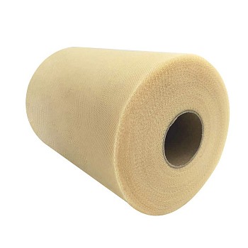 Deco Mesh Ribbons, Tulle Fabric, Tulle Roll Spool Fabric For Skirt Making, Wheat, 6 inch(15cm), about 100yards/roll(91.44m/roll)