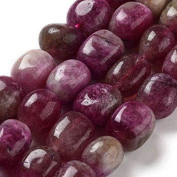 Natural Malaysia Jade Beads Strands, Oval, Dyed, Old Lace, 11~13x9~10x8.5~10mm, Hole: 1mm, about 16pcs/strand, 7.28~7.48 inch(18.5~19cm)