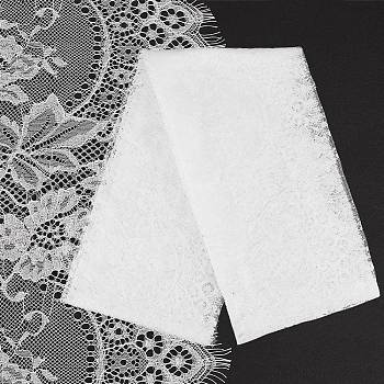 Nylon Eyelash Lace Trim Fabric, for DIY Decorative Clothing Sewing Applique Fabric, White, 300x75x0.03cm
