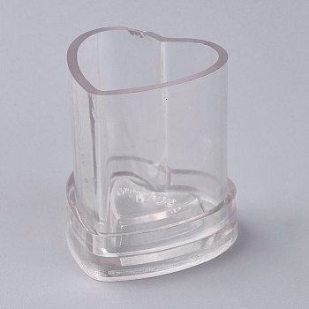 Plastic Candle Molds, for Candle Making Tools, Heart, Clear, 53x55x60.5mm, Hole: 2mm, Inner Size: about 43x43mm