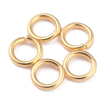 Rack Plating Brass Jump Rings, Open Jump Rings, Long-Lasting Plated, Real 24K Gold Plated, 4x0.8mm, 20 Gauge, Inner Diameter: 2.5mm