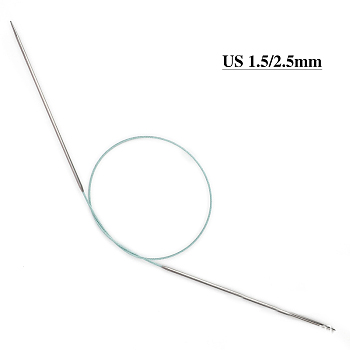 Stainless Steel Circular Knitting Needles, Double Pointed Knitting Needles, with Aluminum, Random Color, 650x2.5mm