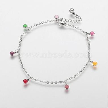 304 Stainless Steel Charm Anklets(AJEW-E032-01)-2