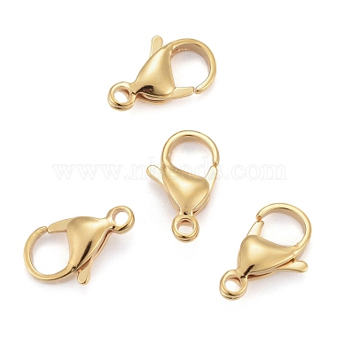 Vacuum Plating 304 Stainless Steel Lobster Claw Clasps(X-STAS-H352-01G-G)-2
