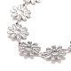 Enamel Daisy Link Chains Bracelet(X-BJEW-P271-01P-02)-3