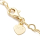 925 tobilleras con cadena de eslabones de corazón de plata de ley para mujer(AJEW-F162-008G)-2