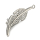 Leaf Brass Micro Pave Cubic Zirconia Enhancer Shortener Bails(KK-F934-07B-P)-2