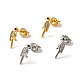 Rack Plating Brass Micro Pave Clear Cubic Zirconia Bird Stud Earrings(EJEW-F301-24)-1
