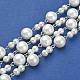 Chaînes en perles de verre rondes manuelles pour fabrication de bracelets et colliers(X-AJEW-JB00055-01)-1