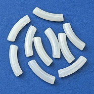 Two Tone Acrylic Beads, Imitation Gemstone, Curved Tube, White, 31x9.5x7.5mm, Hole: 1.8mm(MACR-YW0002-54C)