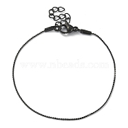 304 Stainless Steel Serpentine Chain Bracelets, Black, 6-3/4 inch(17cm)(BJEW-D020-01EB)