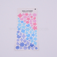 Waterproof Laser Plastic Self Adhesive Stickers, Star, Butterfly & Round, Mixed Color, 0.5~2x0.5~1.7cm, 76pcs/sheet(DIY-TAC0005-66)