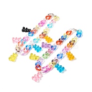 Bear Bib Necklaces, with Transparent Acrylic Curb Chains and Resin Pendants, Mixed Color, 18 inch(45.6cm)(NJEW-JN03509)