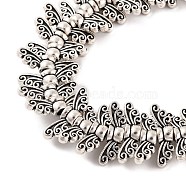 Tibetan Style Wing Alloy Bead Strands, Lead Free, Antique Silver, 4.5x14x3.5mm, Hole: 2mm, about 59pcs/strand, 8 inch(X-TIBEB-O007-22-LF)