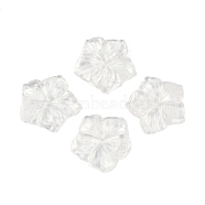 Natural Quartz Crystal Carved Pendants, Rock Crystal Flower Charms, 28.5x29.5x5mm, Hole: 1.2mm(G-B097-01A-15)