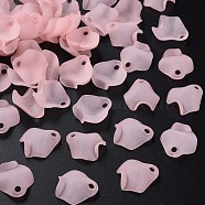 Transparent Acrylic Beads, Frosted, Petal, Pink, 15x14.5x5mm, Hole: 2mm, about 1700pcs/500g(MACR-S373-106-D06)