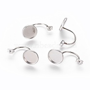 304 Stainless Steel Ear Nuts, Butterfly Earring Backs for Post Earrings, Flat Round Cabochon Settings, Stainless Steel Color, Tray: 12mm, 29.5x13.5x17mm, Hole: 0.8mm(STAS-K190-05B-P)