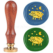 DIY Scrapbooking Wax Seal Stamp with Wooden Handle, for Envelopes Invitations, Gift Card, Sheep, 83x22mm(AJEW-WH0208-1239)