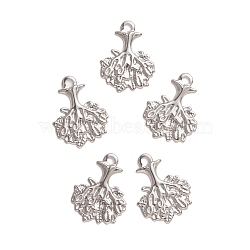 304 Stainless Steel Pendants, Tree of Life, Stainless Steel Color, 21.5x16x1mm, Hole: 2.5mm(STAS-M274-037P)
