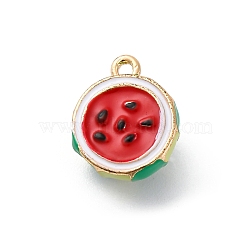 Alloy Enamel Charms, Golden, Watermelon, 14.5x11.5x7.5mm, Hole: 1.5mm(ENAM-E362-07D)